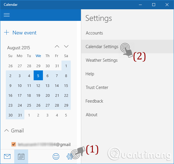 Instructions for using Calendar with Google Calendar in Windows 10 Picture 6