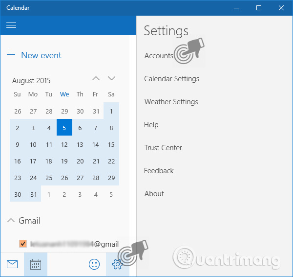 Instructions for using Calendar with Google Calendar in Windows 10 Picture 8