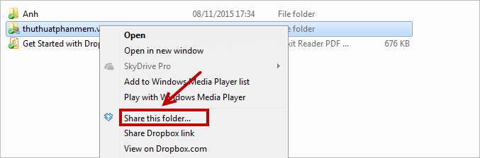 Instructions for using Dropbox Picture 12