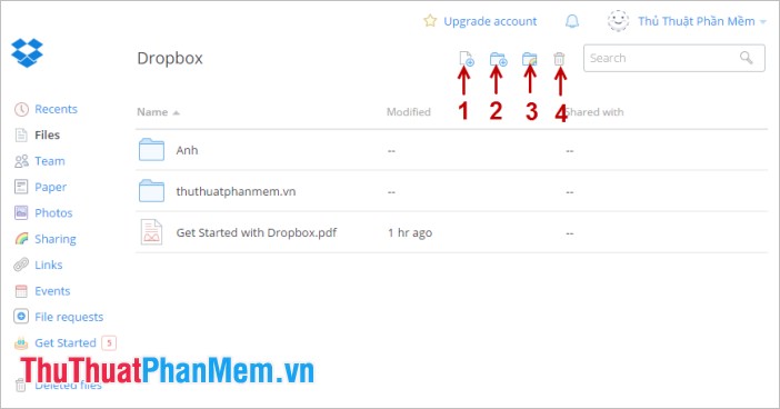 Instructions for using Dropbox Picture 14