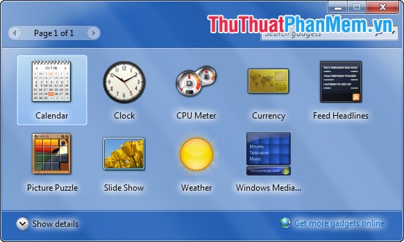 Instructions for using gadgets, gadgets on the desktop Picture 3