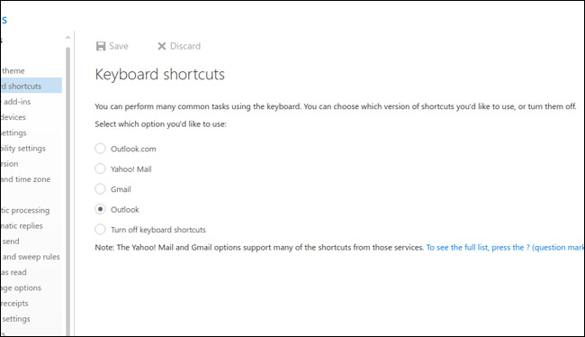Instructions for using Gmail shortcuts in Outlook web apps Picture 1