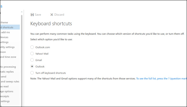 yahoo mail keyboard shortcuts