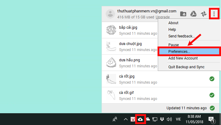 Instructions for using Google Backup & Sync to sync, backup and backup data Picture 13