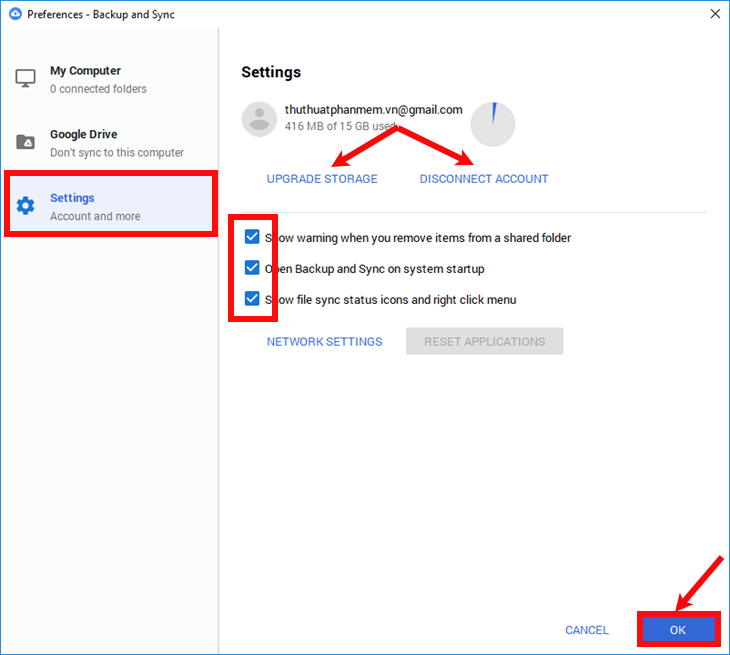 Instructions for using Google Backup & Sync to sync, backup and backup data Picture 15