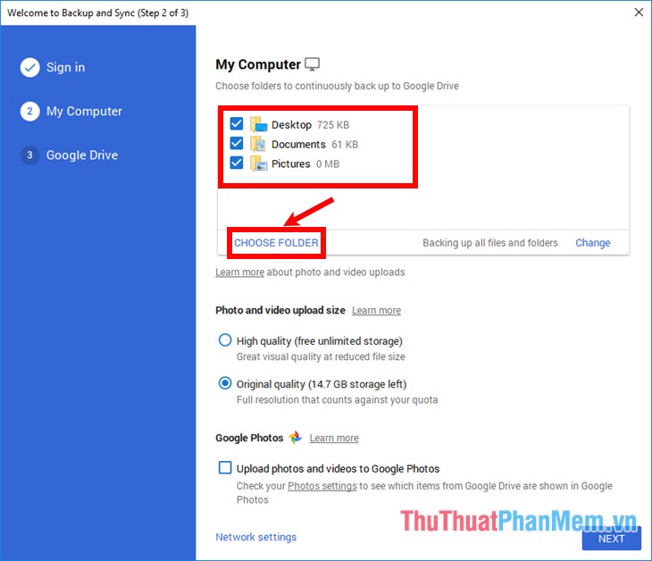 Instructions for using Google Backup & Sync to sync, backup and backup data Picture 6