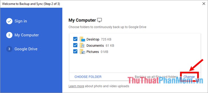 Instructions for using Google Backup & Sync to sync, backup and backup data Picture 7