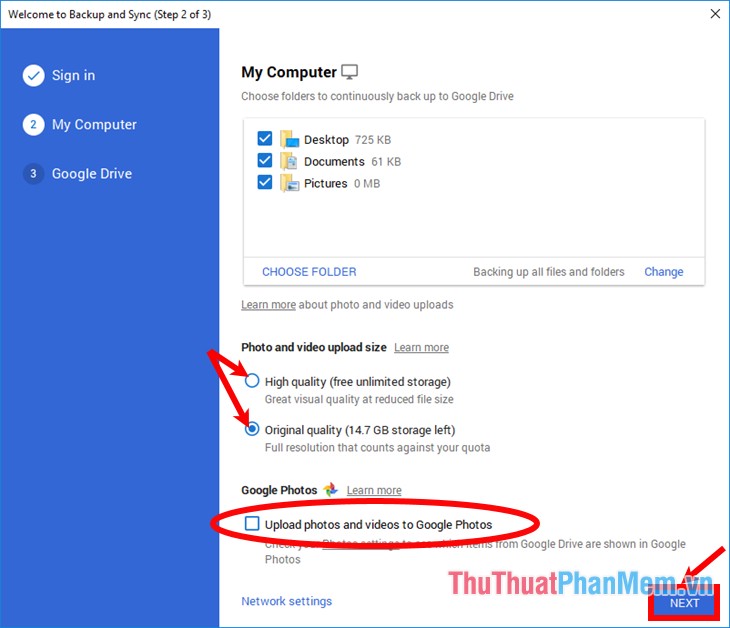 Instructions for using Google Backup & Sync to sync, backup and backup data Picture 9