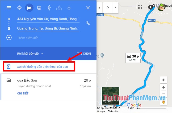 Instructions for using Google Maps to find your way Picture 9
