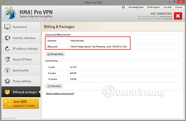 Instructions for using Hide My Ass to hide IP Picture 15