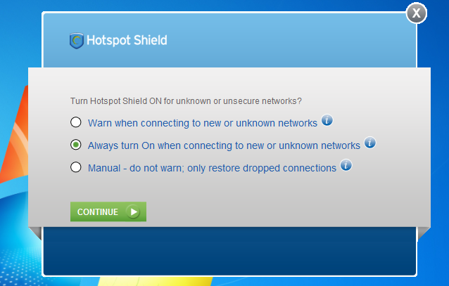 Instructions for using Hotspot Shield for Windows Picture 5