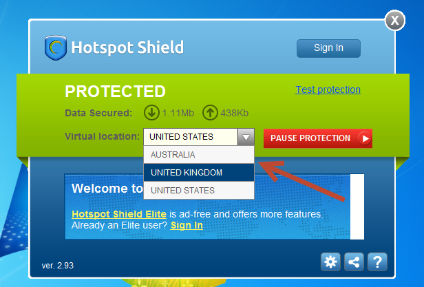 Instructions for using Hotspot Shield for Windows Picture 8