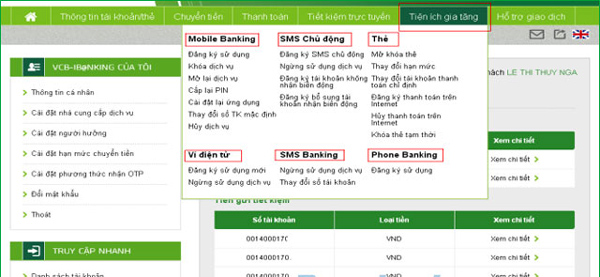 Instructions for using Internet Banking Vietcombank Picture 8