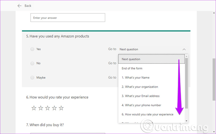 Instructions for using Microsoft Forms Picture 10