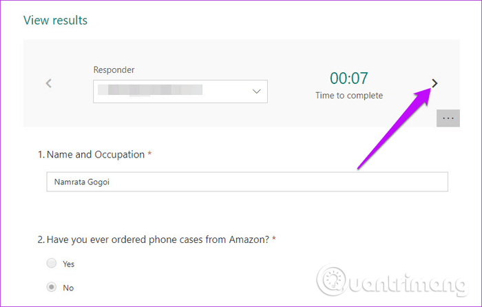 Instructions for using Microsoft Forms Picture 16