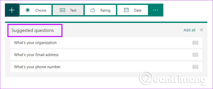 Instructions for using Microsoft Forms Picture 3