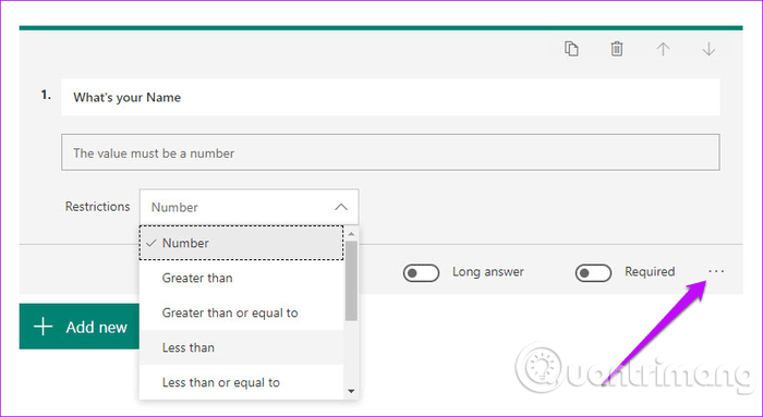 Instructions for using Microsoft Forms Picture 4