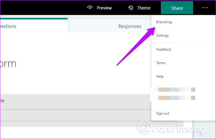 Instructions for using Microsoft Forms Picture 9