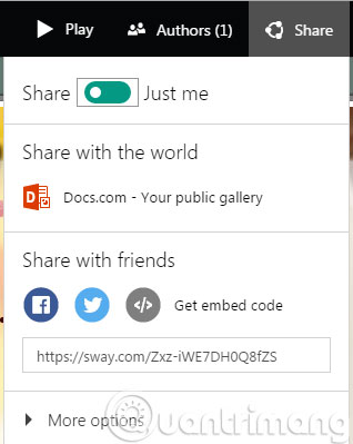 Instructions for using Microsoft Sway web-based Picture 11