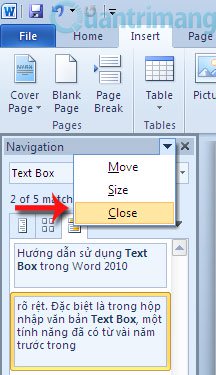 Instructions for using Navigation Pane in Word 2010 Picture 12