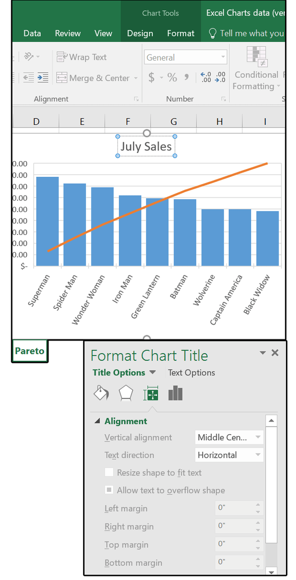 Instructions for using Pareto, Histogram and Waterfall charts in Excel 2016 Picture 13
