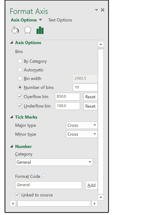 Instructions for using Pareto, Histogram and Waterfall charts in Excel 2016 Picture 5