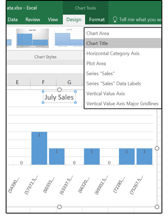Instructions for using Pareto, Histogram and Waterfall charts in Excel 2016 Picture 6