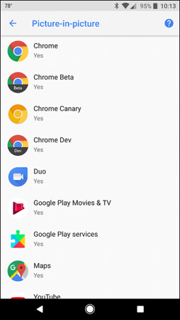 Instructions for using picture-in-picture mode on Android Oreo Picture 7