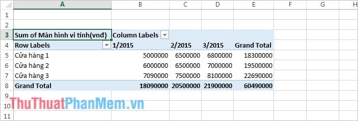 Instructions for using PivotTable in Excel - How to use PivotTable Picture 10