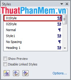 Instructions for using Style in Word Picture 15