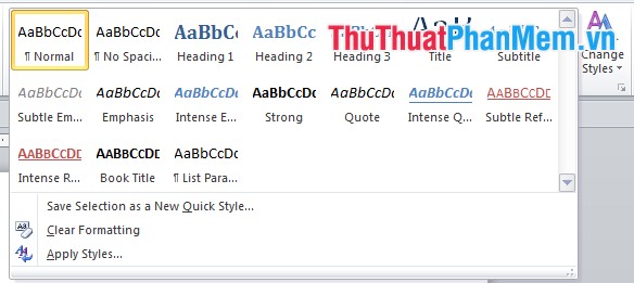 Instructions for using Style in Word Picture 7