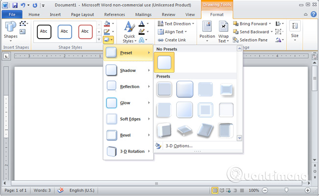 Instructions for using Text Box in Word 2010 Picture 5