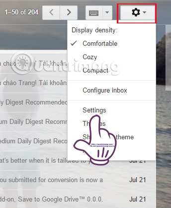 Instructions for using the auto-reply feature on Gmail Picture 1