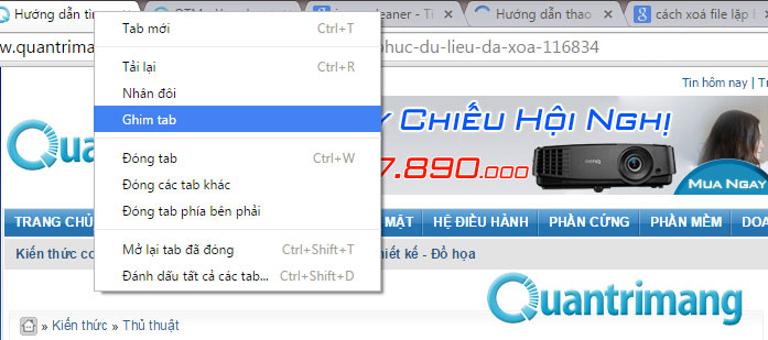 Instructions for using the right mouse on Google Chrome Picture 1