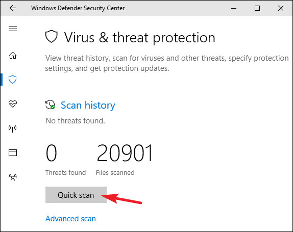 Instructions for using Windows Defender Picture 10