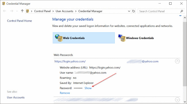 Instructions for viewing and managing passwords saved on Edge and Internet Explorer browsers Picture 3