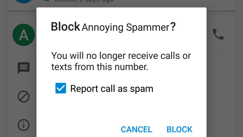 Instructions from AZ how to block calls and messages on Android Nougat Picture 1