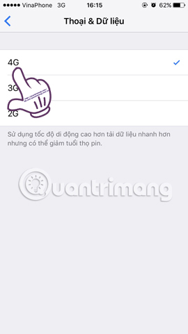 Instructions on how to activate 4G on the phone Picture 8