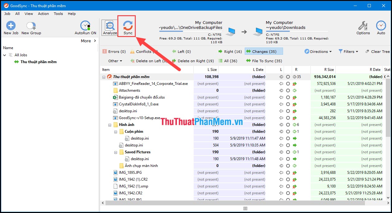 Instructions on how to back up, sync data with GoodSync extremely fast and secure Picture 8