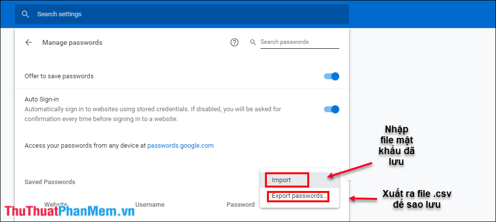 Instructions on how to backup and restore passwords on Chrome, Coc Coc Picture 10