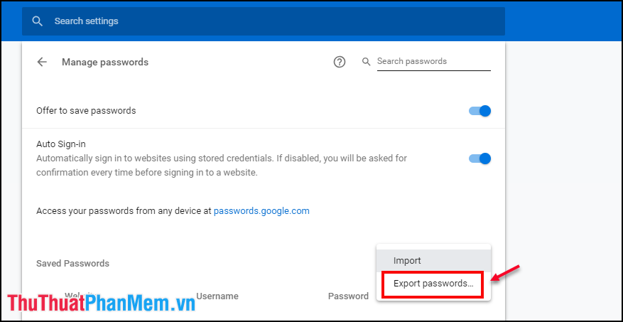 Instructions on how to backup and restore passwords on Chrome, Coc Coc Picture 8