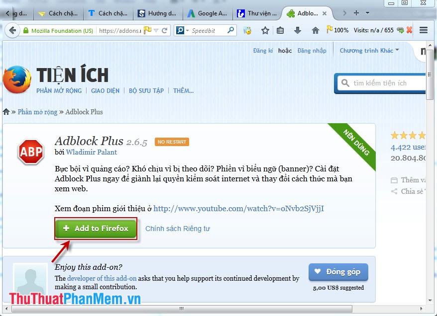 Instructions on how to block ads when surfing the web on Firefox Picture 4