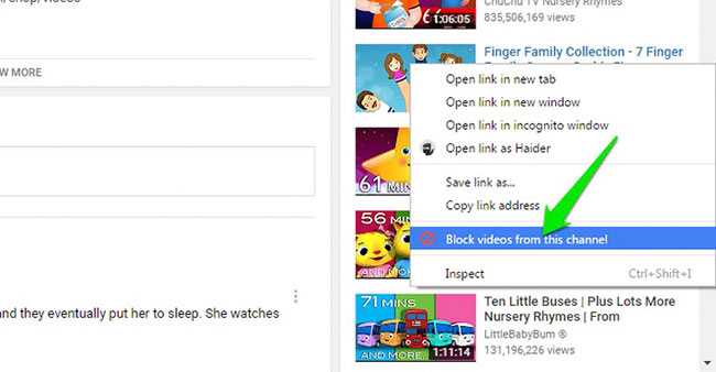 Instructions on how to block videos and YouTube channels Picture 9