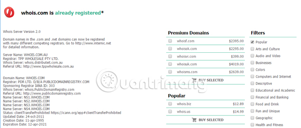 Instructions on how to check .vn domain name on VNNIC Picture 6