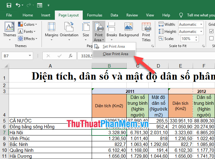 Instructions on how to choose the print area in Excel Picture 5