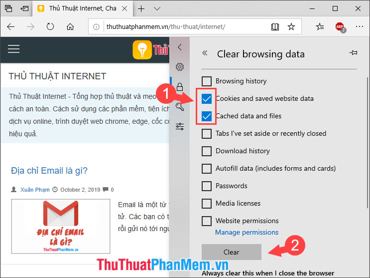 Instructions on how to clear the browser cache Picture 7