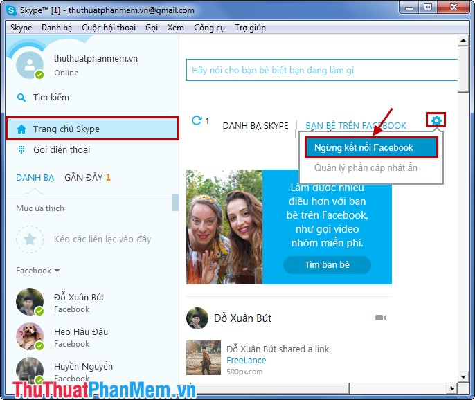 Instructions on how to connect Skype with Facebook Picture 11