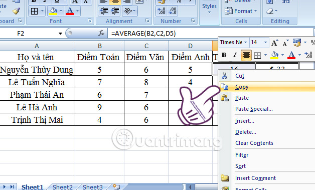 Instructions on how to copy formulas in Excel Picture 5