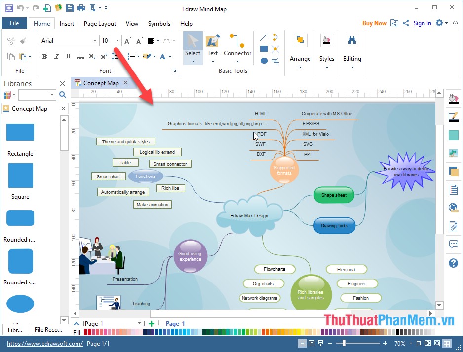 Edraw Mind Map là một công cụ đồ họa dễ sử dụng, giúp bạn tạo ra các bản đồ tư duy trực quan và đẹp mắt.Tuy nhiên, điểm đặc biệt của phần mềm này là nó cung cấp một loạt các biểu tượng phong phú, giúp bạn tạo ra các bản đồ đầy màu sắc và sinh động để hiển thị dữ liệu của bạn một cách trực quan và dễ hiểu.