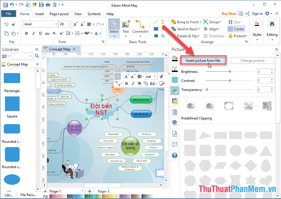 Instructions on how to create a mind map with Edraw Mind Map Picture 5